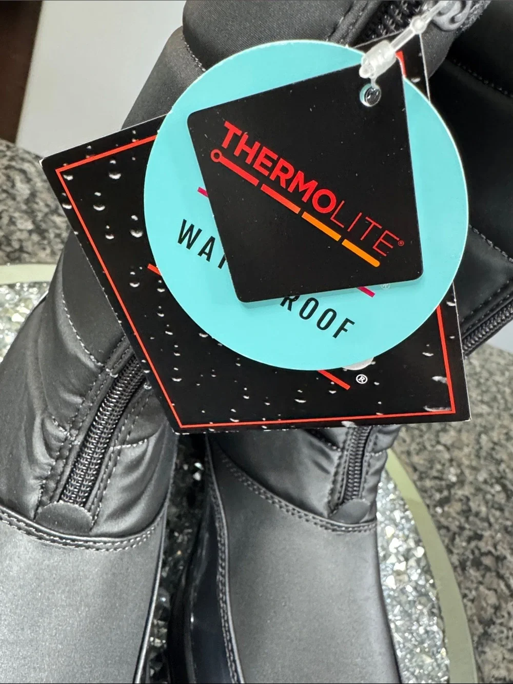 totes lexipewter Charcoal Gray Insulated Winter Boots waterproof Cuff NWT 9